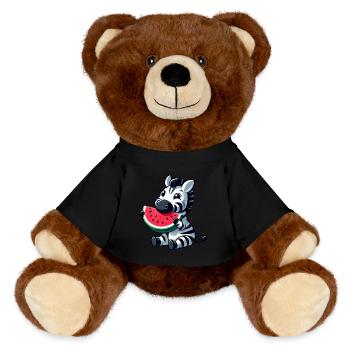 Zebra Melon Pastèque Fruit Fruité - Nounours RecycelBär® marron - noir - Devant