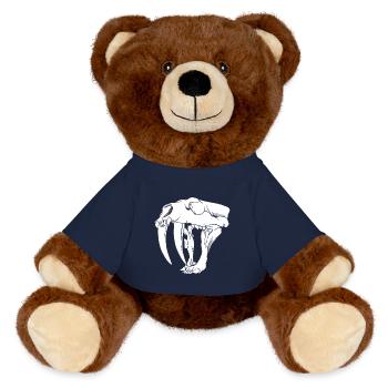 Sabre-toothed tiger - MiniFeet® RecycelBär® Teddy Bear Brown - french navy - Front