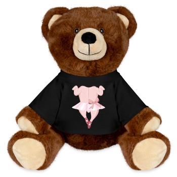 Ballerina Brathähnchen mit Tütü und Ballettschuhe - MiniFeet® RecycelBär® Braun - Schwarz - Vorne