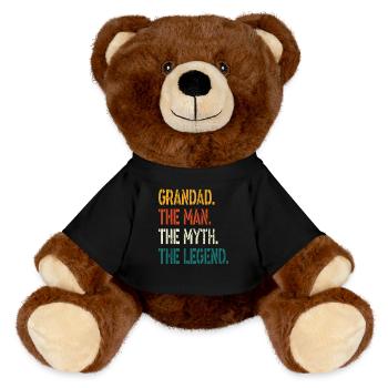 Grand-père L’homme Le mythe La légende T-shirt - Nounours RecycelBär® marron - noir - Devant