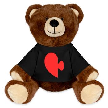 DuoHeart Puzzle - MiniFeet® RecycelBär® Teddy Bear Brown - black - Front