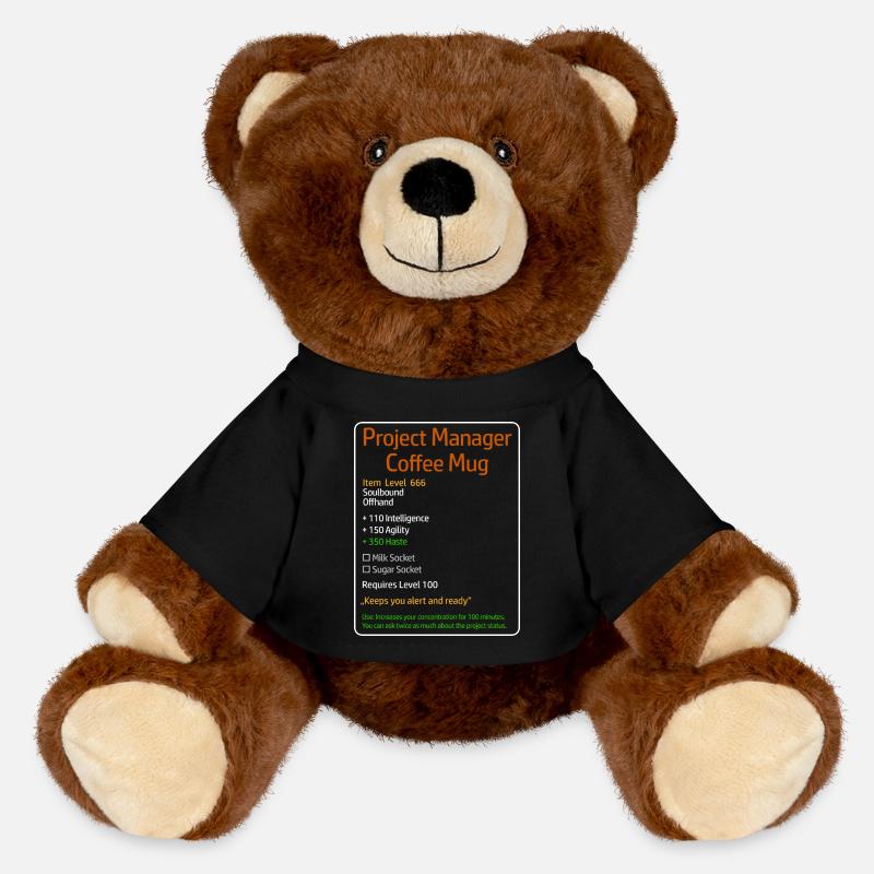 Project Manager Coffee Mug Level 666 - MiniFeet® RecycelBär® Teddy Bear Brown - black