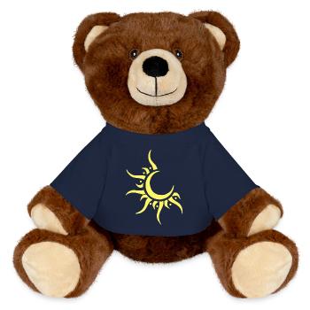 Soleil et lune - Nounours RecycelBär® marron - bleu marine - Devant