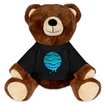 Ocean Waves Rétro Gouttes de verre - Nounours RecycelBär® marron - noir - Devant