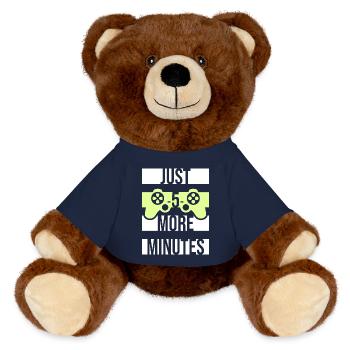 Funny Gamer Juste cinq minutes de plus 5 Jeux vidéo - Nounours RecycelBär® marron - bleu marine - Devant