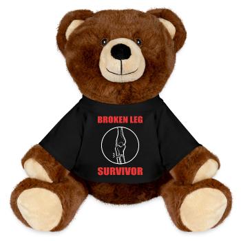 Gebrochenes Bein - MiniFeet® RecycelBär® Braun - Schwarz - Vorne