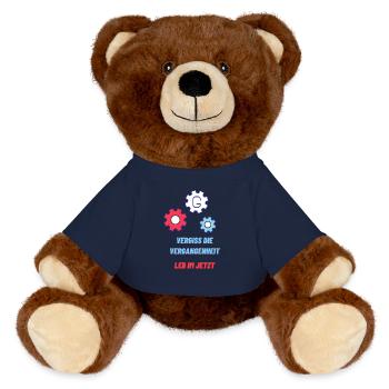 Oubliez le passé, vivez dans le présent - Nounours RecycelBär® marron - bleu marine - Devant