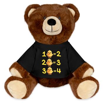 Mathematics, math, addition - MiniFeet® RecycelBär® Teddy Bear Brown - black - Front