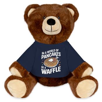 Waffles Breakfast Sweets - MiniFeet® RecycelBär® Teddy Bear Brown - french navy - Front
