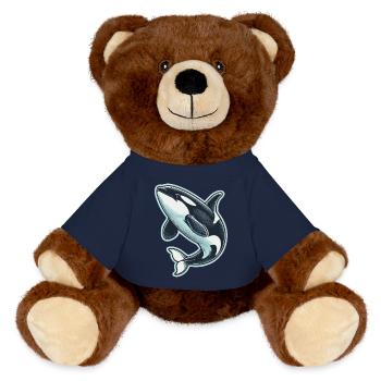 Killer whale - MiniFeet® RecycelBär® Teddy Bear Brown - french navy - Front