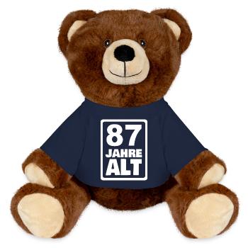 Jahr 87 - MiniFeet® RecycelBär® Braun - French Navy - Vorne