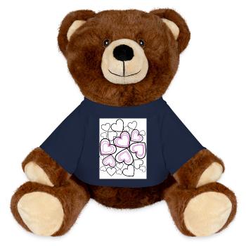 Heart - MiniFeet® RecycelBär® Teddy Bear Brown - french navy - Front
