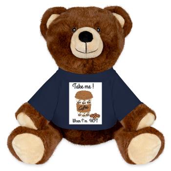 Hot coffee - MiniFeet® RecycelBär® Teddy Bear Brown - french navy - Front