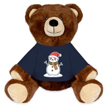 Bonhomme de neige - Nounours RecycelBär® marron - bleu marine - Devant