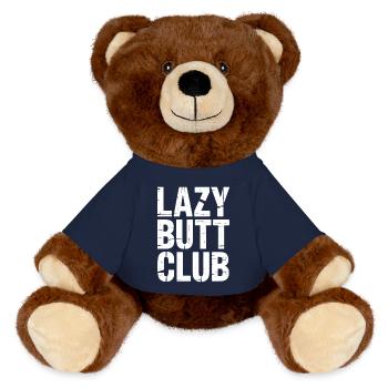 Lazybuttclub Gym Fitness Workout - MiniFeet® RecycelBär® Teddy Bear Brown - french navy - Front