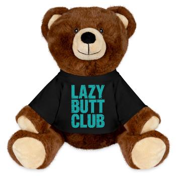 Lazybuttclub Gym Fitness Workout - MiniFeet® RecycelBär® Teddy Bear Brown - black - Front
