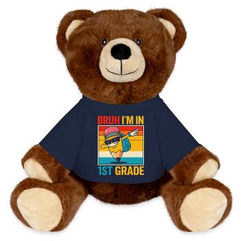 1. Klasse Einschulung - MiniFeet® RecycelBär® Braun - French Navy - Vorne