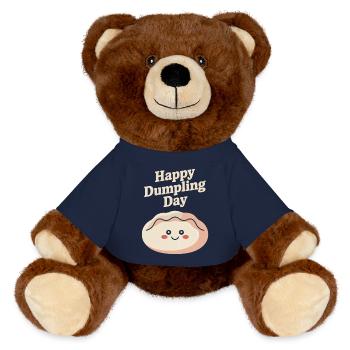 Happy Dumpling Day - MiniFeet® RecycelBär® Braun - French Navy - Vorne