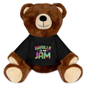 Braille Blindenschrift Blind - Nounours RecycelBär® marron - noir - Devant