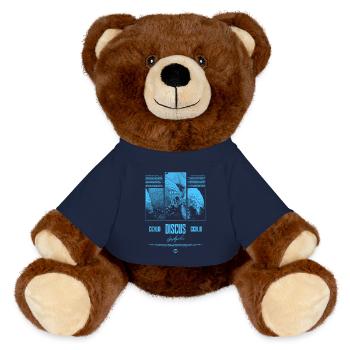 Diskusfisch Buntbarsch Aquarium Fischhalter - MiniFeet® RecycelBär® Braun - French Navy - Vorne