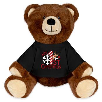 My First Christmas - MiniFeet® RecycelBär® Teddy Bear Brown - black - Front
