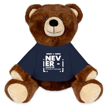 N’abandonnez jamais, rien n’est impossible - Nounours RecycelBär® marron - bleu marine - Devant