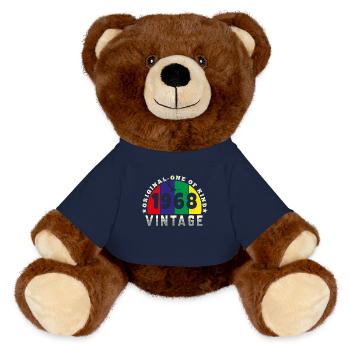 Vintage 1968 Retro - Bursdag - MiniFeet® RecycelBär® Teddy Bear Brown - french navy - Front