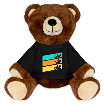 Riding Horses - MiniFeet® RecycelBär® Teddy Bear Brown - black - Front