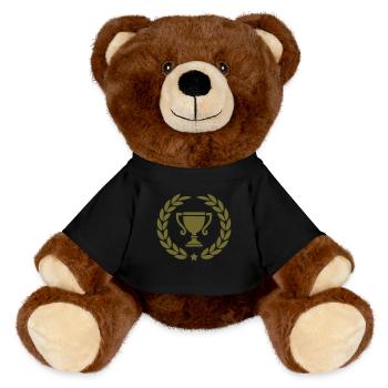 pokal lorbeerkranz - MiniFeet® RecycelBär® Braun - Schwarz - Vorne