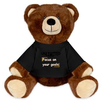 focus on your goals - MiniFeet® RecycelBär® Teddy Bear Brown - black - Front