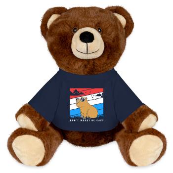 Dont Worry Be Capy Capybara - MiniFeet® RecycelBär® Braun - French Navy - Vorne