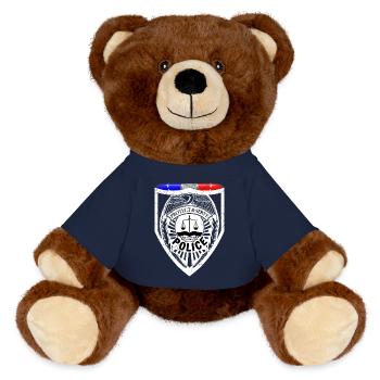 policeman - MiniFeet® RecycelBär® Teddy Bear Brown - french navy - Front