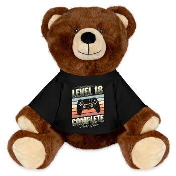 18th Birthday Level 18 Complete Limited Edition - MiniFeet® RecycelBär® Teddy Bear Brown - black - Front