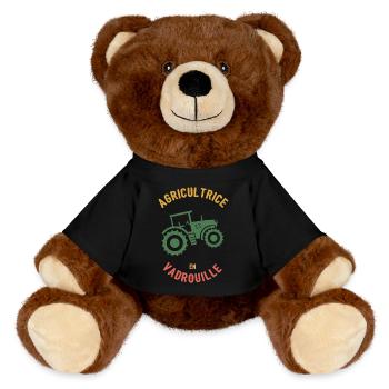 Farmer in Mop - MiniFeet® RecycelBär® Teddy Bear Brown - black - Front
