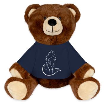 Fuchs Symbol Idee Outlines Kunst Füchse Tierliebe - MiniFeet® RecycelBär® Braun - French Navy - Vorne