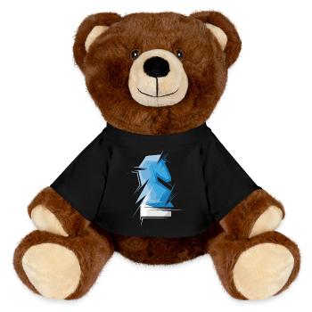 Origami Chess Horse Chess Player Club Abstract - MiniFeet® RecycelBär® Teddy Bear Brown - black - Front