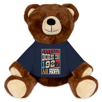 Jahrgang Jahrgang 1927 - Originalteile - MiniFeet® RecycelBär® Braun - French Navy - Vorne