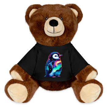 Aurora Borealis Pinguin - MiniFeet® RecycelBär® Braun - Schwarz - Vorne