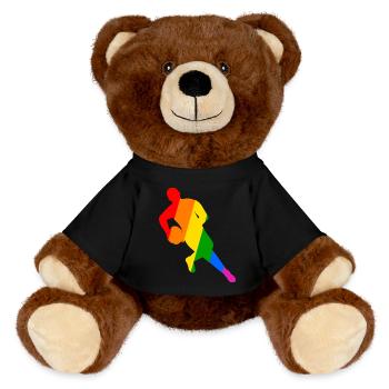 Joueur de rugby sur le terrain - Nounours RecycelBär® marron - noir - Devant