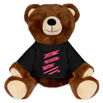 resilient courage free fall present courage quotes - MiniFeet® RecycelBär® Teddy Bear Brown - black - Front