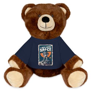 Ich Brauche Mehr Platz Astronautenmotiv - MiniFeet® RecycelBär® Braun - French Navy - Vorne
