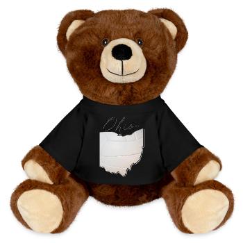 Ohio (United States) | real volleyball | Map Script - MiniFeet® RecycelBär® Teddy Bear Brown - black - Front