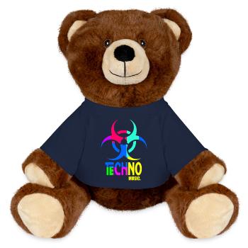 Techno-Musik - MiniFeet® RecycelBär® Braun - French Navy - Vorne