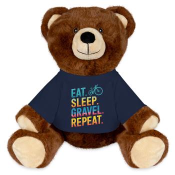 Conception motivante du mode de vie cycliste - Nounours RecycelBär® marron - bleu marine - Devant