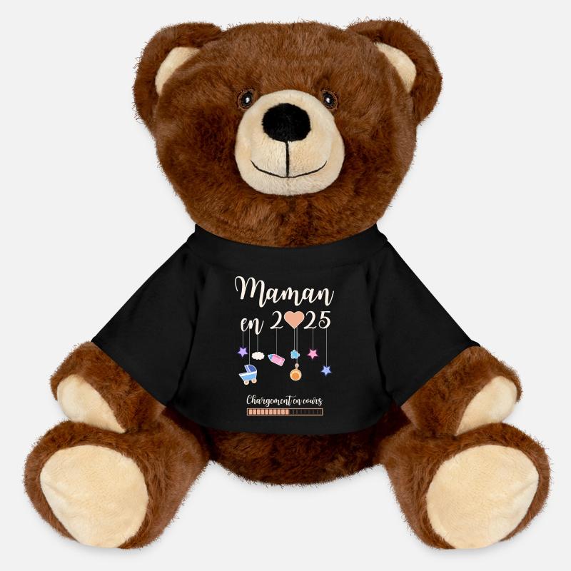 Maman en 2025 annonce grossesse femme enceinte - Nounours RecycelBär® marron - noir