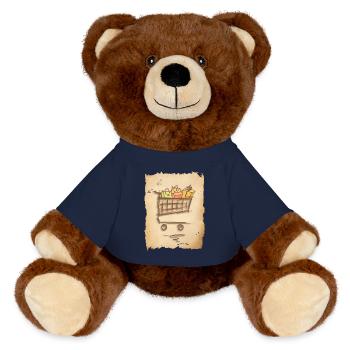 Einkaufswagen mit Geschenken Einkaufstüten - MiniFeet® RecycelBär® Braun - French Navy - Vorne