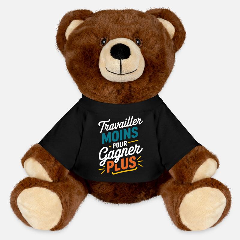 Travailler moins pour gagner plus - Nounours RecycelBär® marron - noir