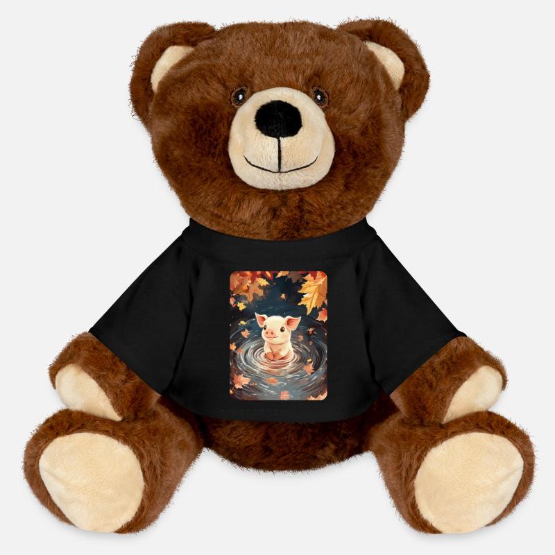 Cochon nageur - Nounours RecycelBär® marron - noir