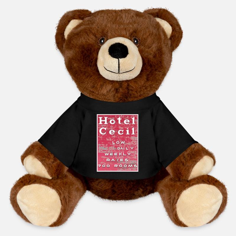 Hotel Cecil - Los Angeles Architecture - MiniFeet® RecycelBär® Teddy Bear Brown - black