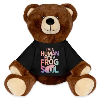 Frog Toad - MiniFeet® RecycelBär® Teddy Bear Brown - black - Front